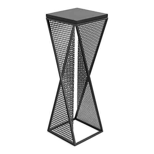 Kate And Laurel Elita Modern Wood And Metal Accent Table, 10 X 10 X 30, Charcoal Gray, Chic Side Table For Decorative Display