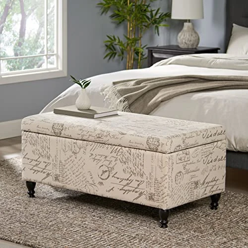 Christopher Knight Home Parisian Storage Ottoman, French Script - Image 2