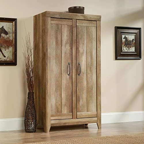 Sauder Adept Storage Wide Storage Cabinet, Craftsman Oak Finish - Image 2