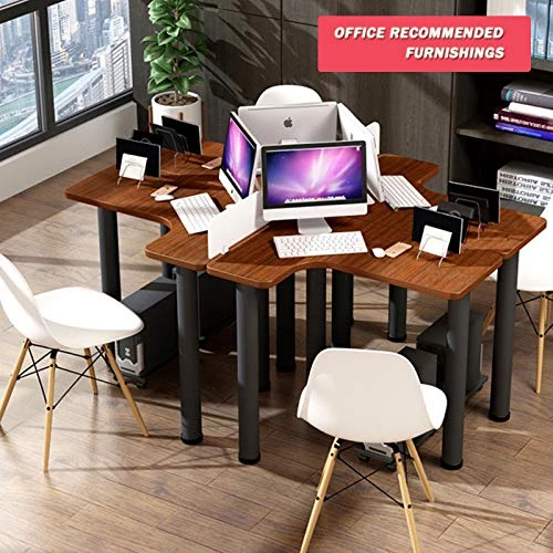 HXXXIN Metal Table Leg Desk, Heavy Duty Table Leg Triangle, Office Combination Computer Desk DIY Furniture, Without Chair - Image 6