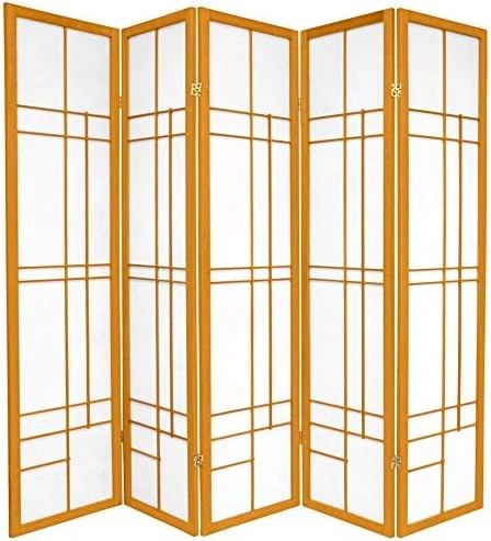 Oriental Furniture 6 Ft. Tall Eudes Shoji Screen - Rosewood - 6 Panels - Image 8