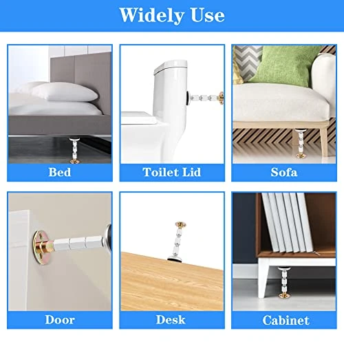 Anpress 4Pcs Headboard Stoppers Bed Frame Anti-Shake Tool Adjustable Threaded Bed Stoppers Telescopic Bed Wall Stopper Bedside Antishake Support Stabilizer For Beds, Cabinets, Sofas, Table (32-106mm) - Image 2