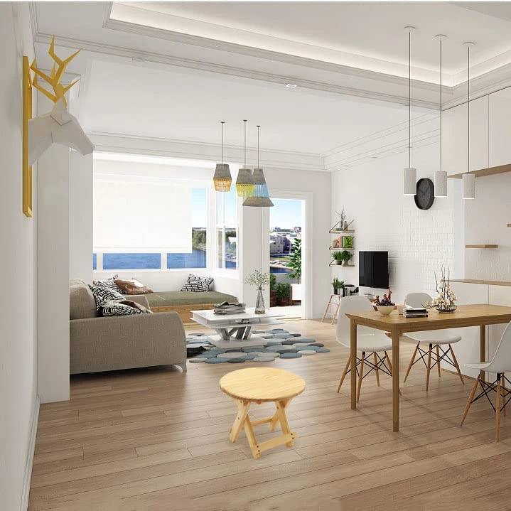 KTOL Solid Wood Folding Step Stool,Wooden Plant Stand Vanity Stool Portable Round Footrest For Kitchen Bedroom Living Room Bathroom-A (3r5b1-001) - Image 5