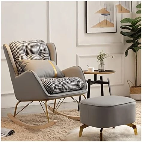 Modern Rocking Chair Nursery Glider Rocker With Lumbar Pillow And Ottoman,Glider Chair For Nursery/Living Room,Modern Indoor Baby Nursing Glider Rocker Chair Comfy Nursing Armchair For Mom ( Color : G - Image 5