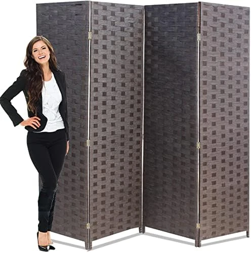 Room Dividers 3 Panel Partition Room Dividers 5.6 Ft Tall Privacy Wall Foldable Room Divider Privacy Screen Wood Screen Room Separator For Home Office Bedroom Restaurant , Gray - Image 6