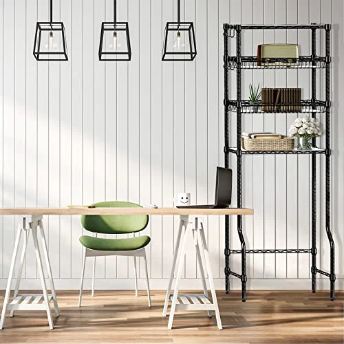 Folews Bathroom Organizer Over The Toilet Storage, 4-Tier Bathroom Shelves Over Toilet Shelf Above Toilet Storage Rack Freestanding Bathroom Space Saver With Adjustable Shelves And Baskets, Black - Image 3