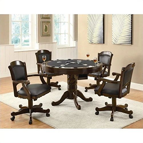 Turk 3-in-1 Round Pedestal Game Table Tobacco