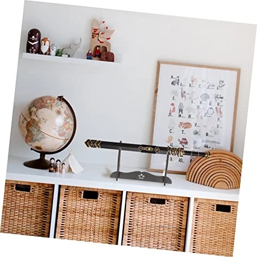 Zerodeko Storage Handicraft Flute Swords Hanger Samurai Holder Katana Rack Table Single Office Wizard Home Wand Wooden Brown Decorative Shelf Collection Organizer 5pcs - Image 7
