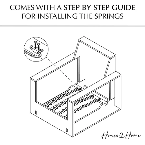 House2Home 23" Sofa Upholstery Spring Replacement, 2pk Repair Kit For Furniture Chair Couch, Includes Clips, Screws, And Instructions - Image 4