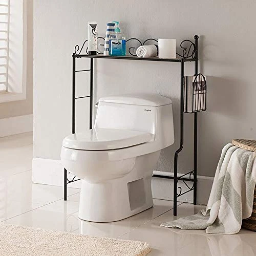 K And B Furniture Co Inc K&B Over The Toilet Shelf Black