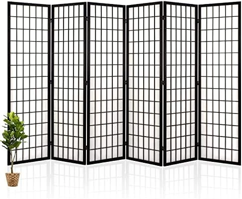 Salfanre Divider For Room Separation, 4 Panel Room Divider, Japanese Room Dividers, Shoji Screen, Folding Screen, 5.6 Ft, Natural - Image 8
