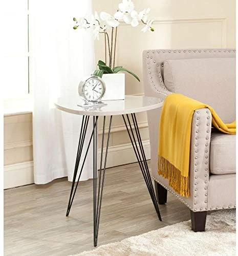 Safavieh Home Collection Wolcott White And Black Side Table, Seductive Rose - Image 5