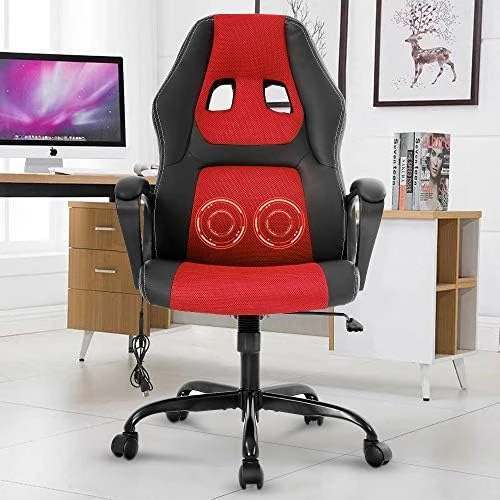 Gaming Chair PC Computer Chair Office Chair For Adult Teen Kids, Ergonomic PU Leather Gamer Chair With Lumbar Support High Back Adjustable Rolling Swivel Desk Chair, Black - Image 10