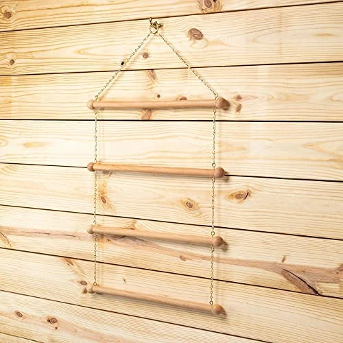 Schneiders Berlin Brass Wood Blanket & Cooler Rack | Compact Yet Spacious Design | Lightweight & Portable | Natural Wood & Brass Aesthetics | Accommodates Multiple Blankets - Image 5