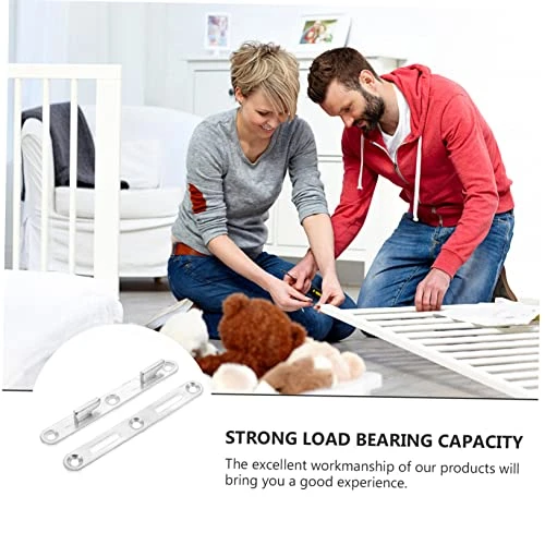 Veemoon 4 Sets Bed Rail Fasteners Metal Railing Metal Brackets Carassosories Twin Bed Extender Metal S Hooks Furniture Bed Hardwares Pedals Iron Metal Silver Metal Bed Frame - Image 5