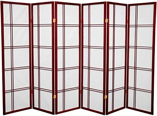 Oriental Furniture 5 Ft. Tall Double Cross Shoji Screen - Honey - 6 Panels - Image 14