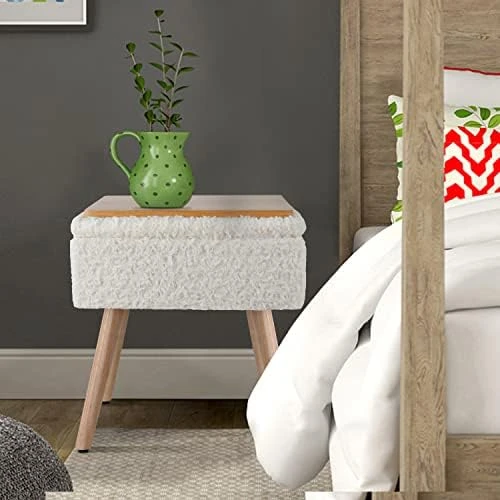 SCRIPTRACT Modern Mink Square Footstool Ottoman Bench Flower Pattern Furry Faux Fur Vanity Stool Chair With Golden Metal Leg For Vanity Entryway Bathroom Living Room Bedroom (Black Rose) - Image 8