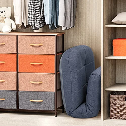 Crestlive Products Easy Lounge, Adjustable Padded Floor Chair With Back Support, Comfortable Folding Chair With Backrest For Home And Office, Floor Pillow For Meditation Or As Gaming Chair (Blue) - Image 4