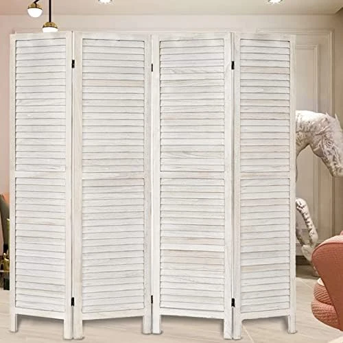 Room Divider 5.6 FT Tall Room Dividers And Folding Privacy Screens Wood Room Divider Wall Folding Screen, Room Divider Screen, 16" Wide Panel Brown, 8 Panel - Image 8