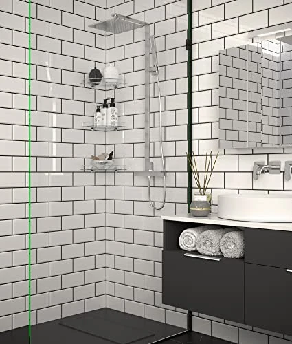 Axxentia Bad 282100 Corner Shelf 35x26 Cm With Chrome-Plated Railing And Glass Base By Axxentia Bad - Image 6