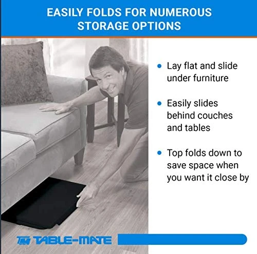 Table Mate II TV Tray Table - Folding TV Dinner Table, Couch Table Trays For Eating Snack Food, Stowaway Laptop Stand, Portable Bed Dinner Tray - Adjustable TV Table With 4 Set Angles, Silver - Image 5