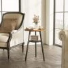 CubiCubi Round End Table, Side Table With Wooden Shelves, 2-Tier Rustic Vintage Table For Living Room Bedroom, Metal Frames And Wooden Boards, Rustic Brown
