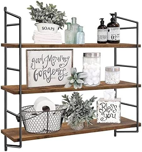 BOLUO Gold Wall Shelf - Bathroom Shelves Modern Decor Living Room Bedroom Kitchen Adjustable 24 Inch Long, White And Gold - Image 10