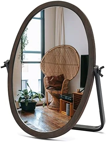 Geloo Vintage Table Desk Mirror-Bronze Metal Framed Standing Mirror 360 Degree Adjustable Swivel For Tabletop, Countertop, Bedroom,Bathroom,Living Room 11.8'' X 7.8'' - Image 11