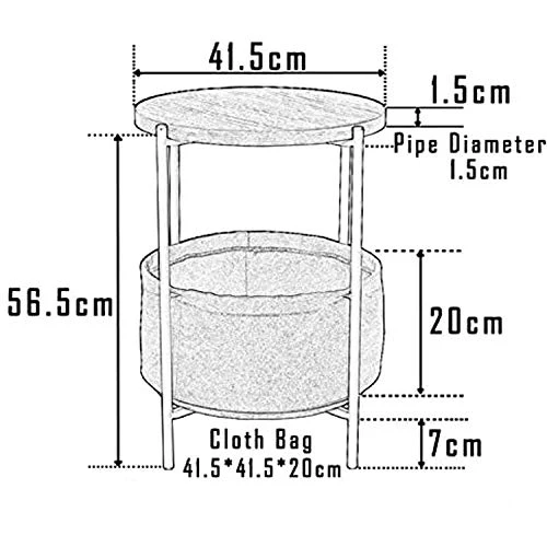 Tray Metal End Table Side Table Round Tray Removable Tray Outdoor & Indoor Drink Snack Coffee Table Telephone Table (Black(2 Plates)) - Image 3