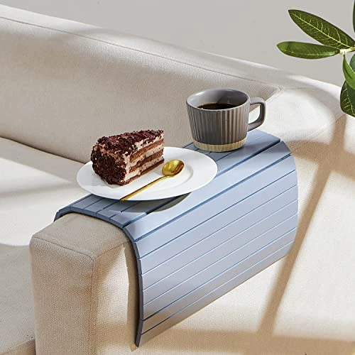 GEHE Couch Arm Table Flexible/Foldable Sofa Arm Tray Table Perfect For Drink Snacks Great Arm Tray For Couch Armrest Tray - Image 5