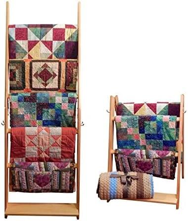 The LadderRack 2-in-1 Quilt Display Rack (5 Rung/24" Model/Weathered Black) - Image 6