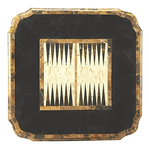 BOWERY HILL Traditional Multi-Color Wood Brown Square Pedestal Game Table - Image 2