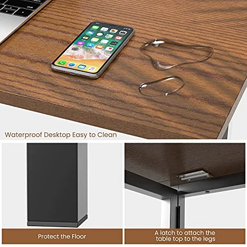 Naspaluro Folding Desk, Folding Computer Desk, No Assembly Home Office Simple Laptop Desk Study Writing Table Foldable Gaming Workstation For Small Space Offices Living Room Bedroom - Image 5