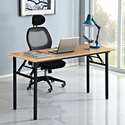 DlandHome 47 Inches Folding Table Computer Desk Portable ActivityTable Conference Table Home Office Desk, Fully Assembled Teak DND-ND5-120TB1 - Image 3