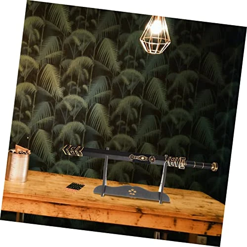 Zerodeko Storage Handicraft Flute Swords Hanger Samurai Holder Katana Rack Table Single Office Wizard Home Wand Wooden Brown Decorative Shelf Collection Organizer 5pcs - Image 3