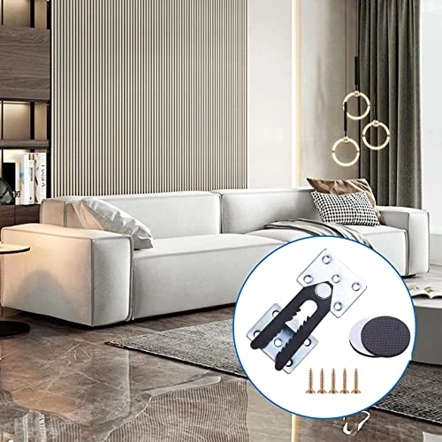 INCREWAY 4 Pieces Sofa Couch Sectional Furniture Connector Joint Snap Alligator Clip With Screws And 8Pcs Furniture Pads - Image 5