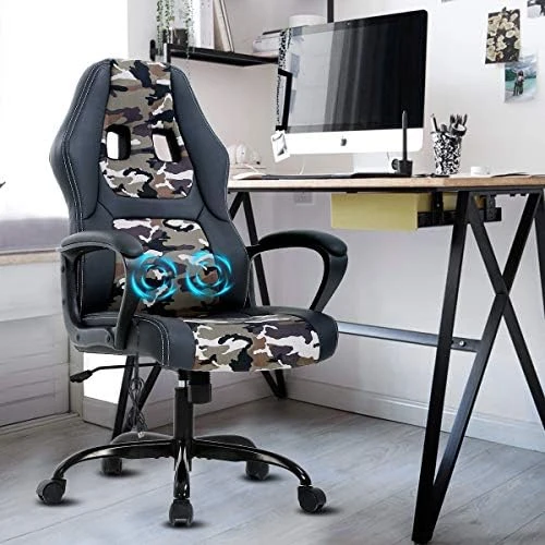 Gaming Chair PC Computer Chair Office Chair For Adult Teen Kids, Ergonomic PU Leather Gamer Chair With Lumbar Support High Back Adjustable Rolling Swivel Desk Chair, Black - Image 14