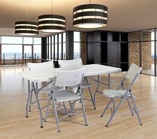 NPS 30" X 60" Heavy Duty Folding Table, Speckled Gray, 1,000 Lb Capacity - Image 7