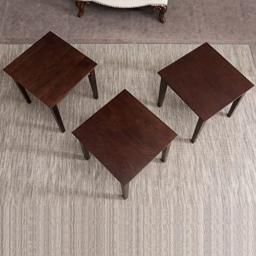 Leick Home Three Set Stacking Tables, Chocolate Oak - Image 3