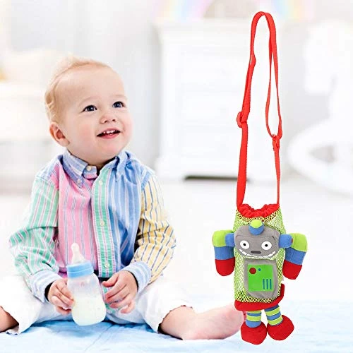 Owlike Children Drink Bottle Mesh Bag Pouch Carrier Baby Cartoon Water Bottle Handbag With Handle - Image 2