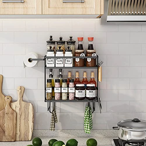 Godboat Over The Toilet Storage, 2-Tier Bathroom Organizer Shelves, Multifunctional Toilet Rack,No Drilling Space Saver With Wall Mounting Design (Black) - Image 2