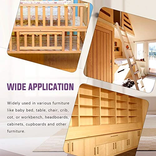 Swpeet 51Pcs Black M6 × 15mm Crib Hardware Screws, Hex Socket Head Cap Crib Baby Bed Bolt And Barrel Nuts With 1 X Allen Wrench Perfect For Furniture, Cots, Crib Screws (M6x15mm) - Image 6