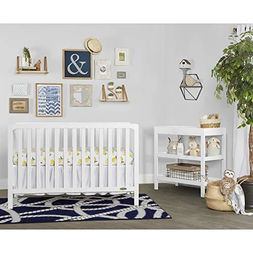 Nursery Essentials Bundle Of Dream On Me Ridgefield 5-in-1 Convertible Crib, Dream On Me Ridgefield Changing-Table, With A Dream On Me Honeycomb Orthopedic Firm Fiber Standard Crib Mattress