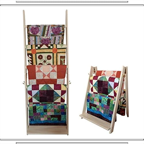 The LadderRack 2-in-1 Quilt Display Rack (5 Rung/24" Model/Weathered Black) - Image 8