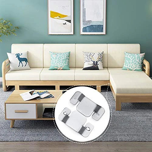 SONGTIY 8PCS Sectional Couch Connectors Furniture Connector, Premium Metal Sofa Interlocking Sofa Connector Bracket With Screws, Suitable For Loveseat - Image 2