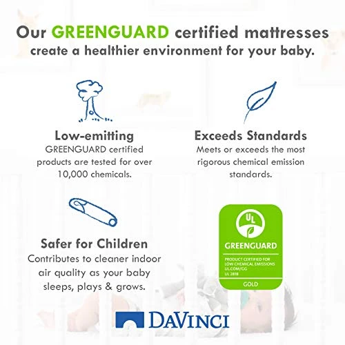 DaVinci Complete Slumber Crib & Toddler Mattress, Firm Support, Lightweight, Waterproof, Greenguard Gold Certified - Image 5