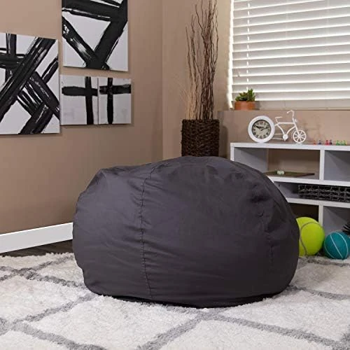 EMMA + OLIVER Oversized Solid Navy Blue Refillable Bean Bag Chair For All Ages - Image 11