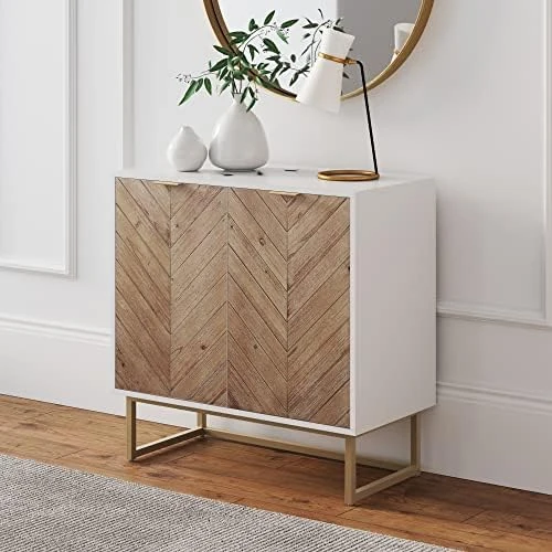 Nathan James Modern Storage, Buffet, Sideboard, Free Standing Accent Cabinet For Hallway, Entryway Or Living Room, 1, Walnut Brown/Black - Image 5