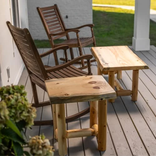 Rustic Log End Table Pine And Cedar (Unfinished) - Image 3