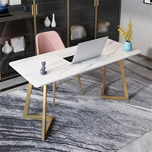 SXDS Marble Computer Desk Desk Bedroom Desktop Desk Office Home Table And Chairs - Image 4